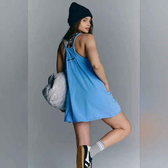 FP Movement Hot Shot Mini Dress Blueberry M Lavender Pale Blue Free People New - Picture 3 of 13